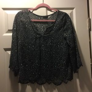 Jessica Simpson Snow Leopard Sheer Top